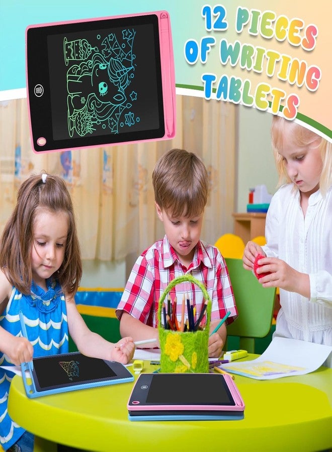 سنابترون هدايا سنابترون المميزة لأعياد ميلاد الأطفال: 12 لوحة كتابة ملونة بشاشة LCD للدراسة/الرسم الرقمي، مناسبة للأطفال من عمر 3 إلى 6 سنوات، تتضمن لوحة سحرية قابلة للمسح، أفضل مجموعة ألواح قابلة للمسح لألعاب البنات. - Image 3